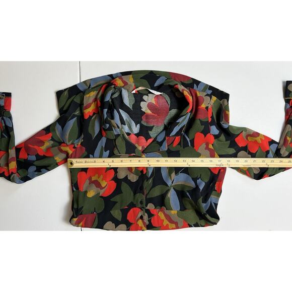 Zara Women's Trafaluc Sheer Shirt Dress Size XS Floral Dark Fairycore Grunge 90S - Picture 6 of 7